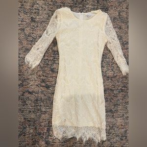 Ivory Lace Mini Dress Small